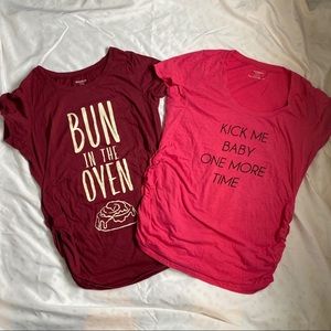 Motherhood Maturity Graphic Tee Bundle of 2 Sz L